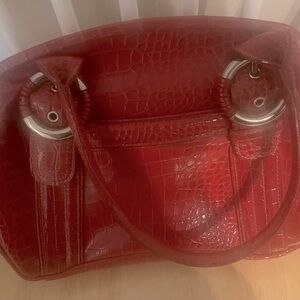 Nine west, red leather hand bag